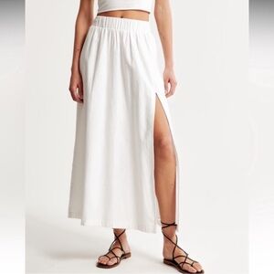 abercrombie and fitch linen maxi skirt with slit